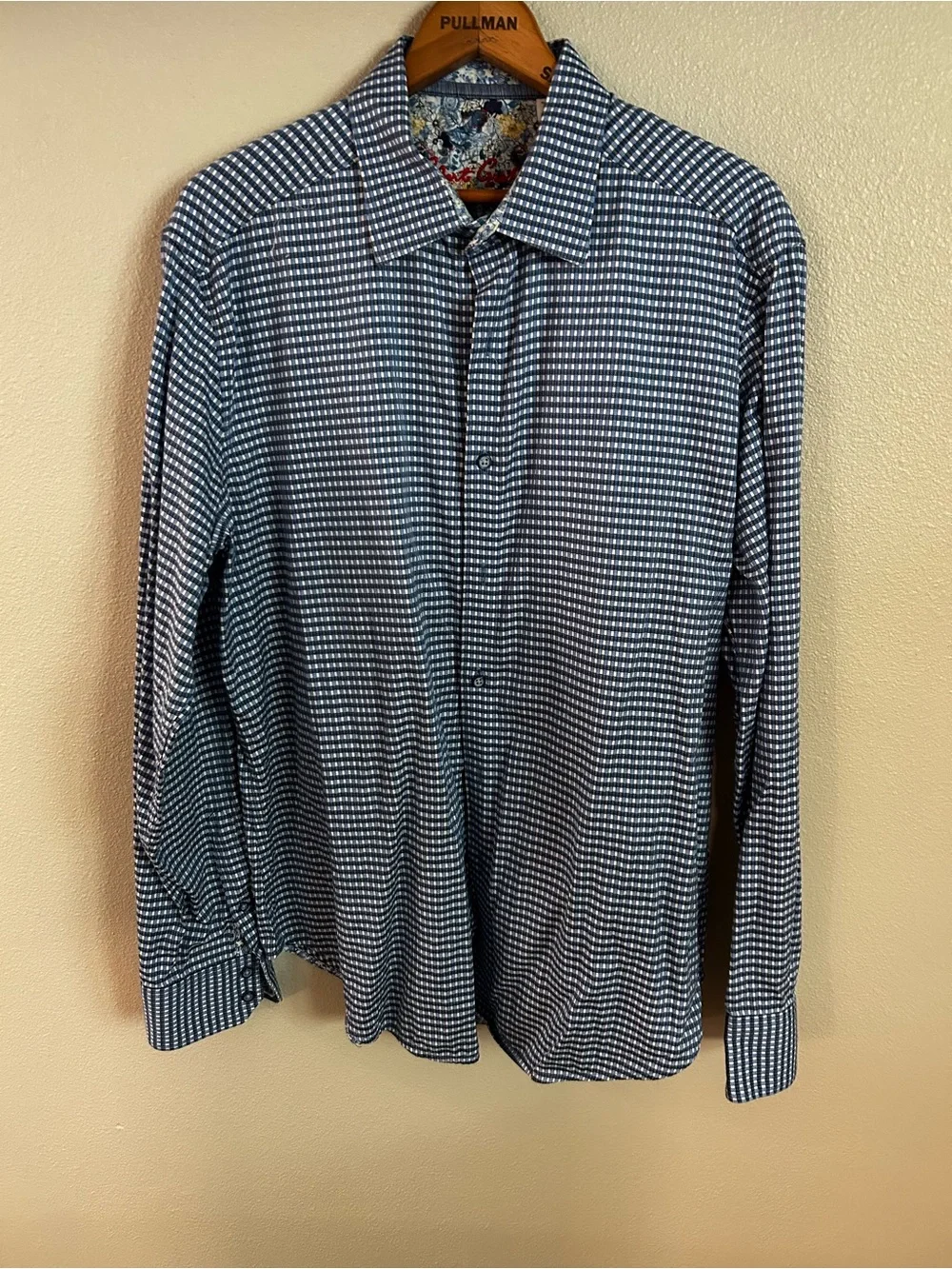 Robert Graham Blue and White Micro-Check Button-Down Shirt